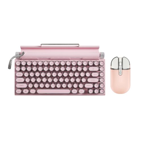 Classic Typewriter Bluetooth Keyboard with Stand Combo Pink 1 | The PNK Stuff