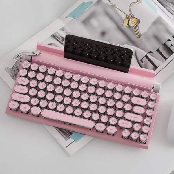 Classic Typewriter Bluetooth Keyboard with Stand Pink 10 | The PNK Stuff