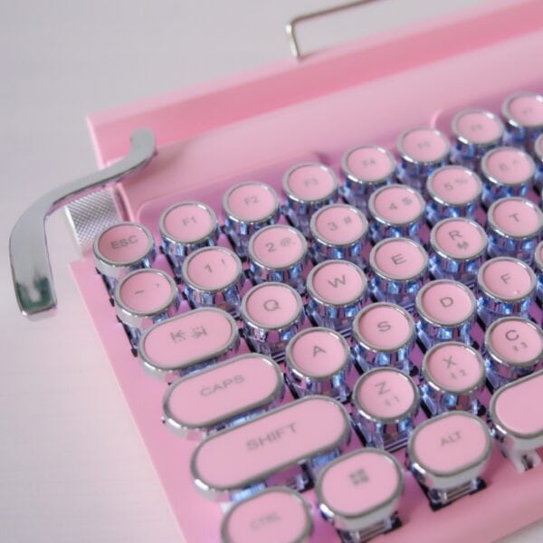Classic Typewriter Bluetooth Keyboard with Stand Pink 3 | The PNK Stuff
