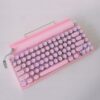 Classic Typewriter Bluetooth Keyboard with Stand Pink 4 | The PNK Stuff