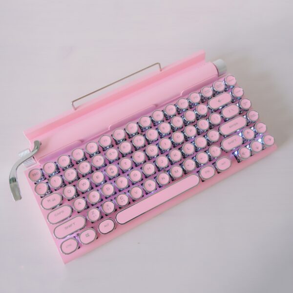Classic Typewriter Bluetooth Keyboard with Stand Pink 4 | The PNK Stuff