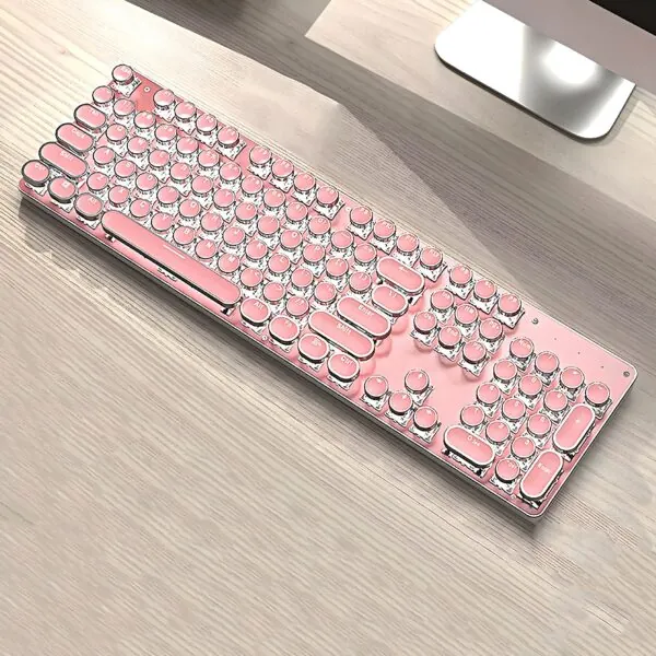 Retro Typewriter Bluetooth Keyboard 2 - Pink