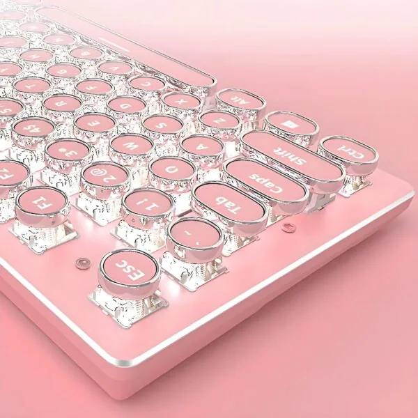 Retro Typewriter Bluetooth Keyboard 2 - Pink