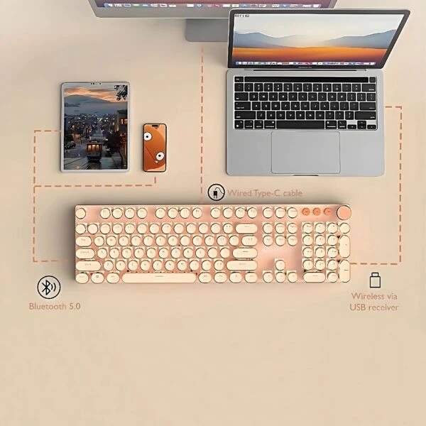 Retro Typewriter Keyboard and Mouse Set 2 Cream 5 | The PNK Stuff