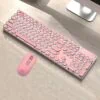 Retro Typewriter Bluetooth Keyboard and Mouse Set 2 - Pink