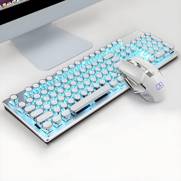 Retro Typewriter Wireless Keyboard and Mouse Set