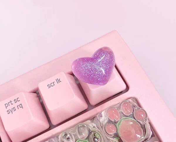 Crystal Heart Keycap - The PNK Stuff